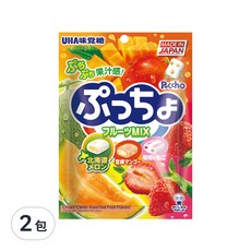 UHA 味覺糖 普超軟糖 水果味, 每一口都能吃到濃郁水果香, Q彈有嚼勁, 獨立包裝分享超方便, 90g, 2包