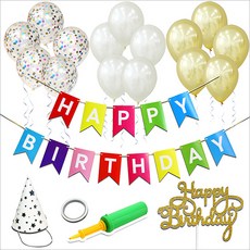 베이비베이커리 생일 가랜드 이지 플러스 홈파티세트, 혼합 색상, 1세트