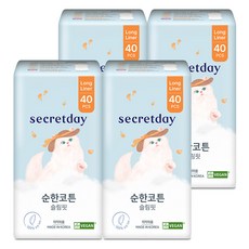 secretday 柔棉輕薄護墊, 40片, 長型(18cm), 4包