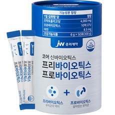 JW중외제약 코어 신바이오틱스 프리바이오틱스 프로바이오틱스, 6g, 50개입