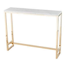 뷰티풀스페이스 대리석 비앙코 카라라 콘솔 화장대 CS-12 1000 x 300 x 750 mm, 골드