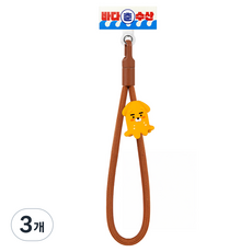 카카오프렌즈 춘수산 폰 스트랩 오징어 라이언, 혼합색상, 3개