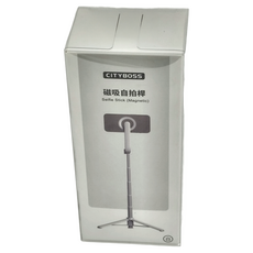 CITY BOSS 藍芽磁吸自拍桿, 適用於iPhone 12及以上手機, 分離式防丟遙控器設計, 自由伸縮防滑鋁合金拉桿, WS-22005, 白色, 1支