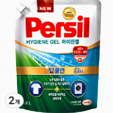 퍼실 딥클린 9중효소 하이진젤 플러스 세탁세제 리필, 2L, 2개