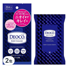 DEOCO. 白泥淨味身體潔膚巾 36張2包, 清潔肌膚、去除異味、保持清爽, 180g, 2包