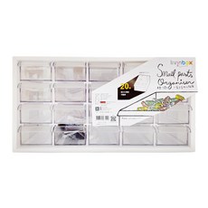 livinbox A9-520零件箱, 小型零件分類箱, 附20片隔板，可壁掛, 白色, 1個
