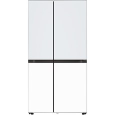 LG전자 디오스 오브제컬렉션 매직스페이스 양문형 냉장고 글라스 832L 방문설치, 크림스카이(상단), 크림화이트(하단), S834GYW30