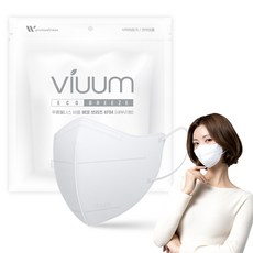 viuum 에코브리즈 새부리형 마스크 대형 KF94, 25개입, 1개, 화이트 25개입, 1개, 화이트