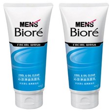 MEN's Biore 男性專用沁涼淨油洗面乳, 沁涼淨化 乾爽無油光, 100g, 2條