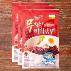 칠갑농산 무김치 비빔냉면, 664g, 3개