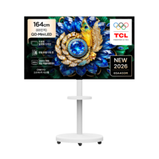 TCL 4K QD Mini LED 초슬림 프리미엄 TV + 대형 무빙 스탠드 매트 화이트 세트, 65A400M(TV), MSD58W(스탠드), 방문설치, 이동형 스탠드, 164cm(65인치)