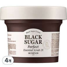 스킨푸드 블랙슈가 퍼펙트 에센셜 스크럽 2X, 210g, 4개