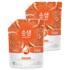 순샘 구연산 자몽 주방세제 리필, 1.6L, 2개 1.6L, 2개