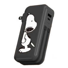 PEANUTS 史努比 萬國自帶雙線行動電源 12000Series, 趴趴款 黑色
