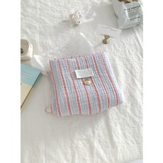 슈슈룸 3중 스트라이프 거즈 대폭 원단, 블루, 1개