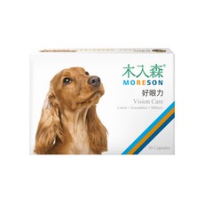 MORESON 木入森 犬寶好眼力, 30 顆/盒, 寵物專用保健食品, 含葉黃素與玉米黃素, 晶亮有神, 維護眼睛健康, 30顆, 1盒