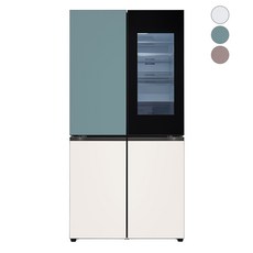 [색상선택형] LG전자 디오스 오브제컬렉션 노크온 4도어냉장고 H874AAA312 글라스 방문설치, H874GTB312