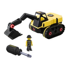 STANLEY Jr. 組裝工程車 挖土機, 附十字起子和人偶, 24個部件, 1個
