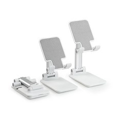 홈플래닛 탁상용 접이식 스마트폰 거치대 6.5x11x12.5~16.5 cm, 화이트, 1개 - 이미지 2