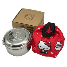 Hello Kitty 凱蒂貓 不鏽鋼便當盒袋組 304不鏽鋼 便當盒 尼龍布, 便當盒 + 袋子, 1組