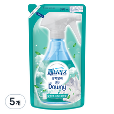페브리즈 섬유탈취제 다우니 실내건조 프레시클린향 리필, 320ml, 5개