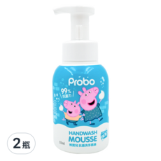 博寶兒 佩佩豬 抗菌洗手慕絲, 350ml, 添加肌膚潤澤成份, 保濕柔嫩光滑, 2瓶