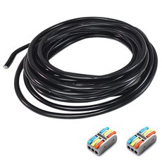 One Stop 切割VCTF電線 黑色 10m+3P接線端子 2入組 1.5SQ*3C, 1組