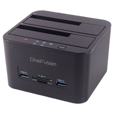 DigiFusion 伽利略 USB3.1 Gen1 雙SATA SSD硬碟拷貝機, 黑色