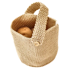 oka 網狀編織籃 野菜保存用袋，約32x16x高16cm, 32 x 16 x 16cm, 網狀, 1個