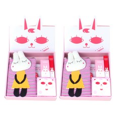 recipebox Happy Box孩童用彩妝 6件組, 包款（隨機）+2個兒童面膜包+指甲油櫻花+唇彩筆+日常防曬氣墊, 2組