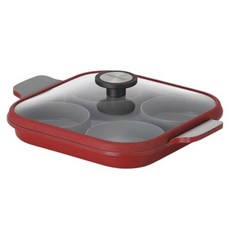 NEOFLAM STEAM PLUS PAN雙耳烹飪神器 玻璃蓋 紅 27cm 烹飪鍋具, 1個