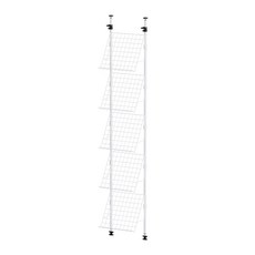 dayneeds 日需百備 頂天立地烤漆收納架 搭斜面雜誌架 45 x 45cm 5片 置物架 多功能網架 鐵架, 烤漆白