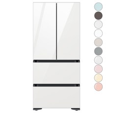 [색상선택형] 삼성전자 비스포크 김치플러스 프리스탠딩 4도어 냉장고 586L 방문설치, RQ58C9442AP, 글램 화이트