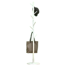 實木落地圓盤衣帽架掛衣架(9853)，木質，54*36*6cm，重約2.7kg, 白色, 1個