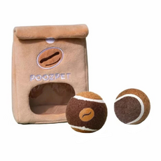 POOZPET 嗅聞玩具 咖啡豆網球 Set, 6.2cm, 1組