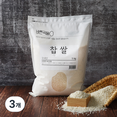 바른곡물 국산 찹쌀, 3개, 5kg