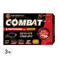 컴배트 파워 살충제 작은바퀴용 12p, 18g, 3개 - 탑스포