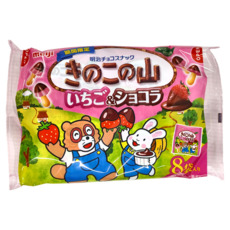 meiji 明治 香菇造型餅乾 草莓&可可風味, 96g, 1包