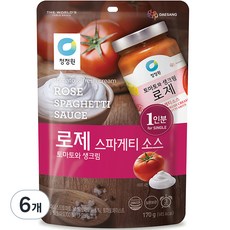 청정원 로제 스파게티소스 싱글파우치, 170g, 6개