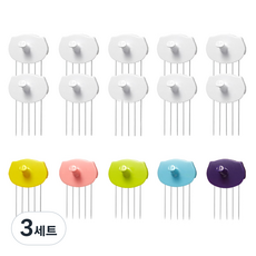 프리젠트 걸면돼지 벽지핀 화이트 10개 + 컬러 5개, 3세트