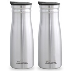 Sisem 플렉스 스텐물병, 실버, 1000ml, 2개