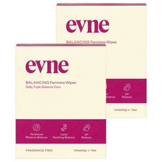 evne 平衡女性私密處清潔濕紙巾 15張, 15入, 5g, 2個