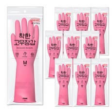 롯데이라이프 착한 고무장갑, 핑크, 중(M), 10세트