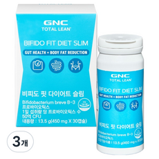 GNCTOTALLEAN 비피도 핏 다이어트 슬림 13.5g, 3개, 30정