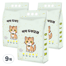 메디펫 고양이 싹싹 두부모래 가는입자, 9개, 8L, 녹차향