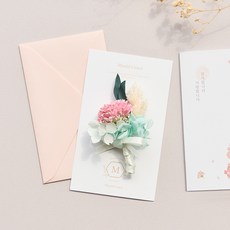 MUNID Grace康乃馨胸針+卡片組, 可愛的粉紅色, 1組