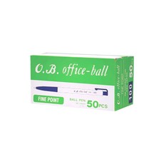 O.B. 歐布德 Office-ball 自動原子筆, 細字, 50支裝, 藍色, 1盒