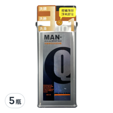 MAN-Q S2全效潔淨露 柑橘薄荷, 3合1洗髮洗臉洗澡, 全身清潔, 350ml, 5瓶