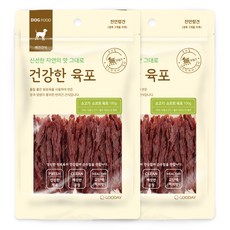 굿데이 건강한 육포 강아지 간식 100g, 소프트 소고기맛, 2개