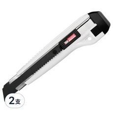 手牌 自動鎖定大美工刀 黑刃 K0423C, 2支入 - 安全鎖定，鋒利黑刃，輕鬆切割, 2支
